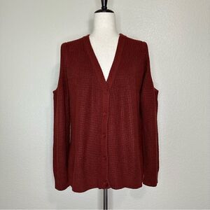 Wet Seal Cold Shoulder Button Down Cardigan